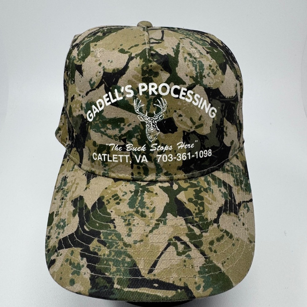 Cobra Gadells Processing Catlett VA Camo Snapback Hat‎ Deer Hunting Fishing Cap